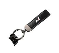 GVFKMNX Auto Portachiavi,per Hyundai N Line NLINE i30 Fastback Tucson Veloster Sonata Portachiavi Logo Leggero Resistente Portachiavi Portachiavi in Pelle Personalizzato Accessori,Black