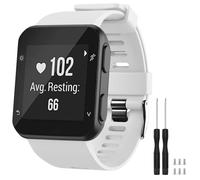GVFM Cinturino compatibile con Garmin Forerunner 35 Cinturino di ricambio in morbido silicone per Garmin Forerunner 35 Smart Watch (Bianco (fibbi