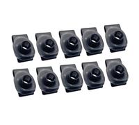 GVGMTAEAVZ 10/5 pezzi clip tipo U M10 10 mm Q312 dado a lamella a balestra nero argento for auto moto scooter ATV ciclomotore Elementi di fissaggio per autoveicoli(10pcs black)