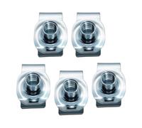 GVGMTAEAVZ 10/5 pezzi clip tipo U M10 10 mm Q312 dado a lamella a balestra nero argento for auto moto scooter ATV ciclomotore Elementi di fissaggio per autoveicoli(5pcs silver)