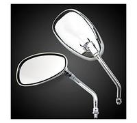 GVGMTAEAVZ 10mm Accessori for motocicli Specchio laterale Chrome Oval Moto Vista retrovisore Adatto for Yamaha. Adatto for DragStar 250 400 XVS1900 FZ8N XJ6 TDM Specchietti laterali e accessori per mo
