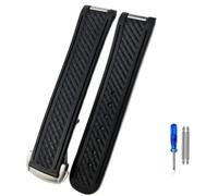 GVGMTAEAVZ Cinturino for orologio in gomma e silicone da 20 mm adatto for Omega Seamaster 300 AT150 Aqua Terra Ultra Light 8900 for fibbia in acciaio. Chiusura dell'orologio(Noir,20mm NO Buckle)