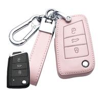 GVGMTAEAVZ Custodia in pelle for chiave auto, adatta for Volkswagen VW Golf 7 MK7 GTI adatta for Skoda Octavia A5 Fabia A7 Seat Ibiza Leon FR 2 Aztec Altea Portachiavi(B-Pink)