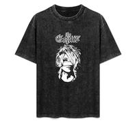 GVINECHY Fashionable Men's Retro T-Shirt The Gazette Cotton T-Shirt Black XL