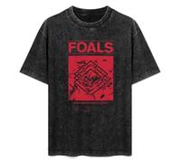 GVINECHY T-Shirt Unisex Retro Foals Everything Not Saved Will Be Lost Cotton Round Neck Black XXL