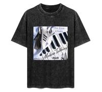 GVINECHY T-Shirt Unisex Retro The First Album Modern Talking Cotton Round Neck Black L