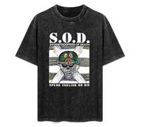 GVINECHY Unisex T-Shirt Vintage S.O.D. Sod Stormtroopers of Death 100% Cotton Round Neck Black XL