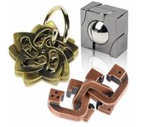 GVKES Divertenti giochi di puzzle in metallo - 3 giocattoli 3D per adulti - Sfida IQ Insight per adolescenti - Regalo educativo per bambini dai 12 anni in su