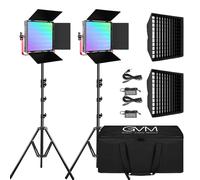 GVM 1200D RGB LED Video Light, 50W 3200K-5600K Video Led Light con Kit Treppiede, Pannello Luminoso per Fotografia a LED con Controllo APP per YouTube Studio Photography, con Custodia per Il Trasporto