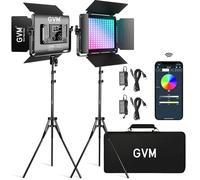 GVM Great Video Maker Luce video LED RGB GVM, illuminazione video LED da 6W con supporto, luce video 3200K-5600K luce fotografica per video in studio, film, YouTube, luce da studio a LED, set da studi