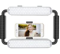 GVM Grip Pro Smartphone Video Rig, Stabilizzatore portatile e luce a led video, Fotocamera a LED per fotografia Registrazione video Impugnatura Maniglia Luce video con otturatore remoto Bluetooth