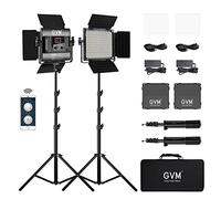 GVM - Kit di illuminazione video a 480 LED con controllo app, bicolore variabile 2300 K ~ 6800 K con display digitale luminosità del 10 ~ 100% per la fotografia video, CRI97+ TLCI97 pannello LED +