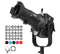 GVM Kit Snoot Ottico Conico, Faretto Snoot Fotografia con Obiettivo di Proiezione 40°, 30 Gobo e 5 Filtri Colorati, Faretto Regolabile Bowens Mount Snoot per Studio Luci LED Video Flash Fino a