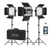 GVM - Lampada per video a LED con treppiede, controllo tramite app, 480 LED, per YouTube Studio, set di luci video, pannello a LED bicolore CRI97, 2300 K-6800 K (confezione da 3)