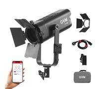 GVM - Lampada video a LED da 100 W, 2700 K-6800 K, bicolore, COB, CRI97+, con controllo tramite app Bluetooth, 3 modalità di ventola, supporto a V, per studio, registrazione video, streaming e