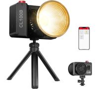 GVM - Luce video a LED, 100 W, 2700 K ~ 6800 K, luce per camino, luce fissa, 18500 Lux@1 m, luce da studio con riflettore, 12 scene per studio, fotografia video, USB tipo C