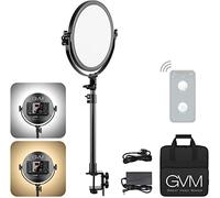 GVM - Luce video a LED per montaggio da tavolo, 10", con diffusore integrato e display LCD, luce professionale bicolore per videogioco/studio/streaming/ripresa video YouTube, controllo APP CRI 97+