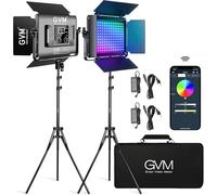 GVM Luce Video RGB 50W 680RS - Set Illuminazione LED Continua 3200K-5600K Con Supporto per Studio Fotografico, Video, YouTube - Controllo APP