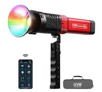 GVM PD60C - Lampada da studio RGB da 60 W, portatile, luce da studio COB per fotografia, torcia elettrica, controllo app, 2700 K - 6800 K, 49300 Lux/0,5 m