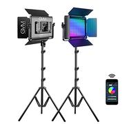 GVM RGB LED Video Luce con Kit di Illuminazione, Pannello luminoso a LED 680RS 50W con Controllo Bluetooth, 2 pacchi di Illuminazione Fotografica per YouTube Studio, Riprese Video, Giochi, Streaming