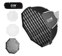 GVM Softbox Soft Light Bowens Mount, Softbox a sgancio rapido da 65 cm e griglia a nido d'ape compatibile con luci video GVM P80S/SD80D/G100W/PR150R/PRO-SD200B/PRO-SD300B e altre luci video di marca