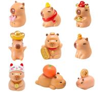 GVMJHYK 9 Mini Statuette Capybara, Capybara Decorazione Per Il Giardino Delle Fate In Silicone, Per Bambini Compleanno Baby Shower Feste Torte, Capybara Decorazione Per La Casa Delle Bambole