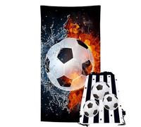 GVMJHYK Asciugamano da Calcio, Telo da Spiaggia Dei Calcio, Tasca del pacchetto di Motivi di Calcio, Asciugamano Stampa a Tema di Calcio, Teli da Mare per Piscina, Spiaggia, Campeggio, Picnic-2pcs