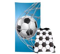 GVMJHYK Asciugamano Da Spiaggia Calcio, Asciugamano da Spiaggia Hawaiano, Calcio Telo Mare Asciugatura Rapida in Microfibra Stampata, Combinazione Tasca Calcio-2pcs