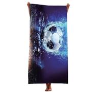 GVMJHYK Asciugamano da Spiaggia Telo Mare Calcio, Calcio Telo Da Bagno Per Spiaggia, per Bambini e Adulti per Viaggi, Piscina, Palestra, Sport, Spiaggia 75x150cm