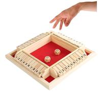 GVMJHYK Chiudi The Box Gioco da tavolo in legno per 4 giocatori, giochi classici dadi, gioco da viaggio, gioco tradizionale matematica in legno per pub, fantastici giochi da tavolo per tutto Red