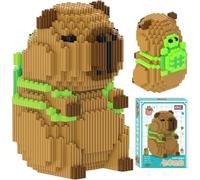GVMJHYK Set Di Mattoncini Capibara,Blocchi Da Costruzione Capybar,Regali Per Donne O Uomi,Esercita Abilità Pratiche, Decorazioni Della Stanza, 14+ (green)