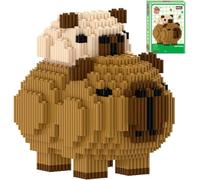 GVMJHYK Set Di Mattoncini Capibara,Blocchi Da Costruzione Capybar,Regali Per Donne O Uomi,Esercita Abilità Pratiche, Decorazioni Della Stanza, 14+ (brown)