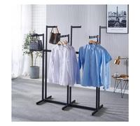 GVNFJKJK Appendiabiti, Appendiabiti Moderno for Negozio di Abbigliamento for Boutique, scaffali for Abiti da Pavimento Scaffale for carichi Pesanti a 6 Vie con Sollevamento Regolabile(Black)