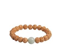GVNFJKJK Braccialetti Cinesi, Indonesia Rud raksha Bodhi Bracciale Bracciale con Perline Buddha a Cerchio Singolo for la Meditazione