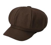 GVNFJKJK Cappelli Autunnali e Invernali Berretti da Strillone Autunno Inverno Uomo Donna Cappelli da Detective Maschili ottagonali Solidi in Lana Berretti retrò Chapeau Piatto(E)
