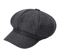 GVNFJKJK Cappelli Autunnali e Invernali Berretti da Strillone Autunno Inverno Uomo Donna Cappelli da Detective Maschili ottagonali Solidi in Lana Berretti retrò Chapeau Piatto(Dark Gray9)