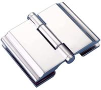 GVNFJKJK Cerniere per Porte Cerniere in Vetro for Bagno, Cerniere for Porte in Vetro con Apertura Verso l'esterno a 180 Gradi su Entrambi i Lati, Clip di Fissaggio in Vetro