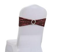 GVNFJKJK Fasce per sedie in Chiffon, 10 50 Pezzi Telai for sedie con Paillettes for Feste, cene, Banchetti, Coprisedie, Decorazione, Sedia Elasticizzata, Schienale for, for Fiori(Burgundy,50pcs)