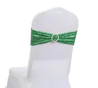GVNFJKJK Fasce per sedie in Chiffon, 10 50 Pezzi Telai for sedie con Paillettes for Feste, cene, Banchetti, Coprisedie, Decorazione, Sedia Elasticizzata, Schienale for, for Fiori(Green,50pcs)