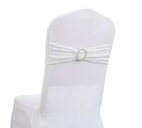 GVNFJKJK Fasce per sedie in Chiffon, 10 50 Pezzi Telai for sedie con Paillettes for Feste, cene, Banchetti, Coprisedie, Decorazione, Sedia Elasticizzata, Schienale for, for Fiori(White,50pcs)