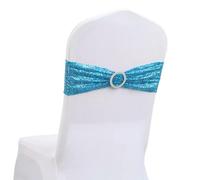 GVNFJKJK Fasce per sedie in Chiffon, 10 50 Pezzi Telai for sedie con Paillettes for Feste, cene, Banchetti, Coprisedie, Decorazione, Sedia Elasticizzata, Schienale for, for Fiori(Lake Blue,10 PCS)
