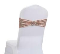 GVNFJKJK Fasce per sedie in Chiffon, 10 50 Pezzi Telai for sedie con Paillettes for Feste, cene, Banchetti, Coprisedie, Decorazione, Sedia Elasticizzata, Schienale for, for Fiori(Rose Gold,10 PCS)