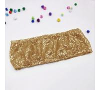 GVNFJKJK Fasce per sedie in Chiffon, 10/50 pz Oro Paillettes Telai for sedie Sliver Party Chair Decor Band Wedding Allungato Sedie Arco for Eventi Banchetto del Partito(Deep Champagne,10 PCS)