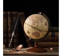 GVNFJKJK Mappamondo di Lusso, Globo in Legno retrò Classico da 22 cm con Base, Globo terrestre Rotante Decorativo Vintage for la Decorazione dell'ufficio, Ornamenti, Giocattolo scrivania, Geografia