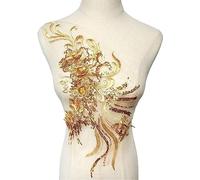 GVNFJKJK Ricami Adesivi, Fiori, Paillettes, Nappe, Applicazioni Ricamate, Finiture in Pizzo, Colletto da Cucire, for Decorazioni Nuziali, Abiti Fai da Te(OneColor)