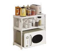 GVNFJKJK Ripiano per microonde Ripiano da appoggio for microonde espandibile in Acciaio al Carbonio a 3 Livelli, Robusto Supporto for microonde Indipendente for riporre la Cucina