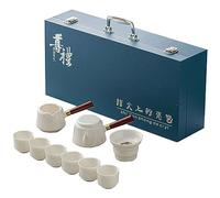 GVNFJKJK Servizi da tè, Set da tè Giapponese 10 Pezzi, Tazze in Porcellana Cinese con 6 e Confezione Regalo teiera Rimovibile for Il pomeridiano in Ufficio, Ottimo - A