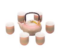 GVNFJKJK Servizi da tè, Set da tè in Ceramica, Tazze in Cina con bollitore 6 Regalo Ottimo for Il Viaggio a casa in Ufficio(Pink)