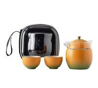 GVNFJKJK Servizi da tè, Set da tè in Ceramica, Tazze in Cina con infusore e Coperchio Nastro for Tazza in Porcellana 3 Regalo Borsa Viaggio for in Ufficio a casa(Orange)
