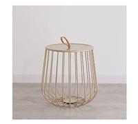 GVNFJKJK Tavolino Rotondo, Tavolino in Metallo da caffè in Ferro Nordico Semplice, for Soggiorno, Ufficio, Camera Letto - tè, for Divano, Decorazioni for la casa, Piccoli spazi(Gold,40 * 40cm)